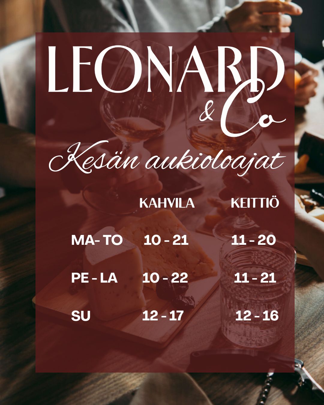Avoinna nyt myös maanantaisin!